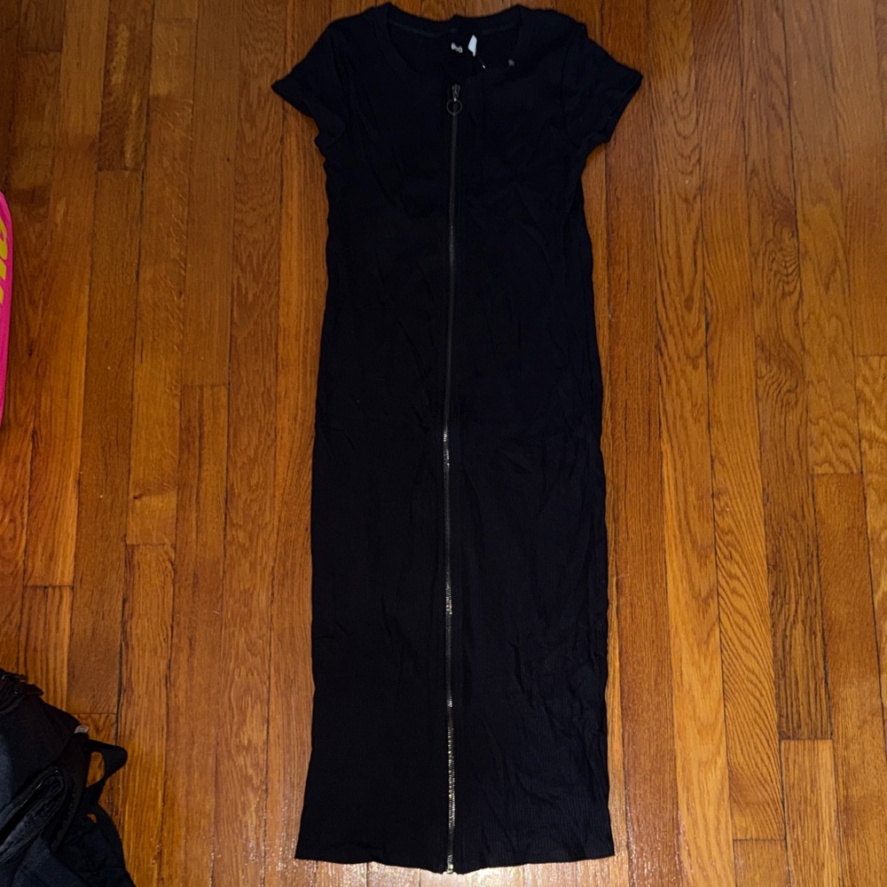 BDG Black Zip-Front Maxi Dress